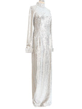 Givenchy Silver Sequin Gown Dress arcadeshops.com