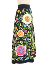 1960s Hand Embroidered Floral Raffia Skirt Bottom arcadeshops.com