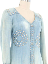 Studded Light Wash Denim Jacket Jacket arcadeshops.com