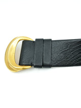 Donna Karan Black Lizard Embossed Waistbelt Accessory arcadeshops.com