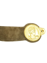 Judith Leiber Greek Coin Motif Suede Belt Accessory arcadeshops.com