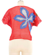 Red Crochet Floral Top Top arcadeshops.com