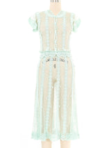 Mint Button Front Crochet Dress Dress arcadeshops.com