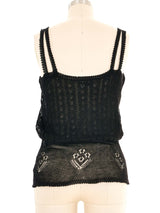 Black Eyelet Knit Cami Top arcadeshops.com