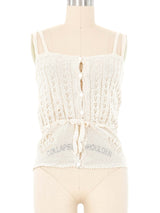 Natural Eyelet Knit Cami Top arcadeshops.com