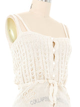 Natural Eyelet Knit Cami Top arcadeshops.com
