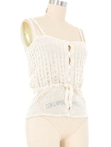 Natural Eyelet Knit Cami Top arcadeshops.com