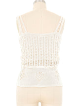 Natural Eyelet Knit Cami Top arcadeshops.com