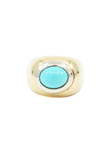18k Gold Turquoise Cabochon Ring Fine Jewelry arcadeshops.com