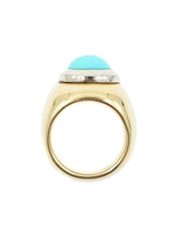 18k Gold Turquoise Cabochon Ring Fine Jewelry arcadeshops.com