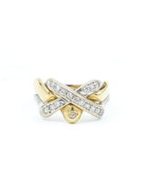 18k Gold Crossover Diamond Ring Fine Jewelry arcadeshops.com