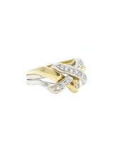18k Gold Crossover Diamond Ring Fine Jewelry arcadeshops.com