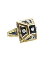 1970s Diamond Pyramid Ring Fine Jewelry arcadeshops.com