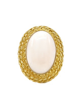 18k Coral Cabochon Ring Fine Jewelry arcadeshops.com