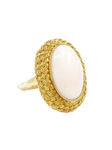 18k Coral Cabochon Ring Fine Jewelry arcadeshops.com