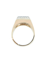 14k Gold Raised Diamond Bar Signet Ring Fine Jewelry arcadeshops.com