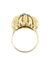 18k Gold Sapphire Flower Ring Fine Jewelry arcadeshops.com
