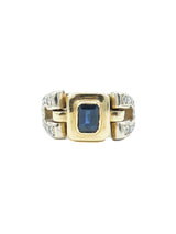 14k Articulated Sapphire and Diamond Ring Fine Jewelry arcadeshops.com