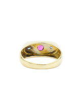 18k Bezel Set Diamond And Ruby Signet Ring Fine Jewelry arcadeshops.com