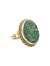 1960s Handcarved Jade Ring Fine Jewelry arcadeshops.com