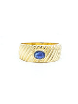 18k Yellow Gold Bezel Sapphire Cigar Band Fine Jewelry arcadeshops.com