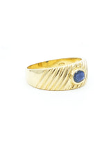 18k Yellow Gold Bezel Sapphire Cigar Band Fine Jewelry arcadeshops.com
