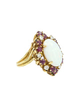 18K Opal Halo Ring Fine Jewelry arcadeshops.com