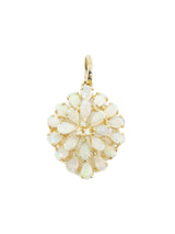 14k Diamond Opal Flower Charm Fine Jewelry arcadeshops.com