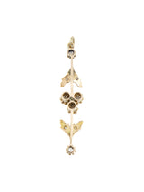 14k Rose Cut Diamond Floral Vine Charm Fine Jewelry arcadeshops.com