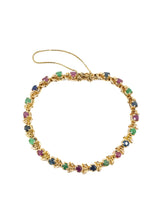 14k Mixed Stone Floral Motif Bracelet Fine Jewelry arcadeshops.com