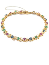 14k Mixed Stone Floral Motif Bracelet Fine Jewelry arcadeshops.com