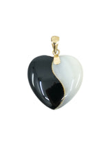 14k Onyx And Mother of Pearl Heart Charm Fine Jewelry arcadeshops.com