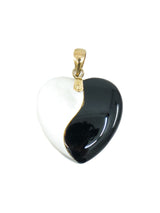14k Onyx And Mother of Pearl Heart Charm Fine Jewelry arcadeshops.com