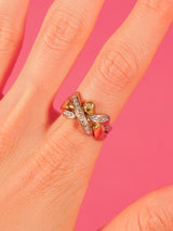 18k Gold Crossover Diamond Ring Fine Jewelry arcadeshops.com