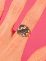18k Gold Carved Signet Ring Fine Jewelry arcadeshops.com