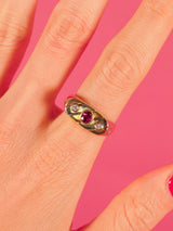 18k Bezel Set Diamond And Ruby Signet Ring Fine Jewelry arcadeshops.com