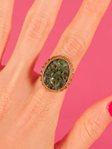1960s Handcarved Jade Ring Fine Jewelry arcadeshops.com