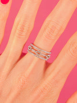 18k White Gold Cut Out Chain Motif Band Fine Jewelry arcadeshops.com