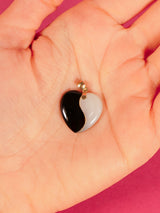 14k Onyx And Mother of Pearl Heart Charm Fine Jewelry arcadeshops.com