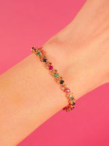 14k Mixed Stone Floral Motif Bracelet Fine Jewelry arcadeshops.com