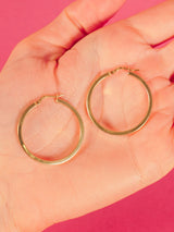 14k Flat Hoop Earrings Fine Jewelry arcadeshops.com
