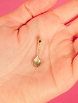 14k Black Diamond Spoon Charm Fine Jewelry arcadeshops.com
