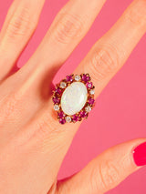 18K Opal Halo Ring Fine Jewelry arcadeshops.com
