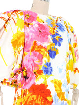 2020 Dries Van Noten X Christian Lacroix Floral Puff Sleeve Top Top arcadeshops.com