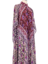 Adini Block Printed Angel Sleeve Caftan Dress arcadeshops.com