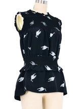 2010 Miu Miu Cat Print Silk Tank Top arcadeshops.com