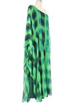 Mr. Blackwell One Shoulder Green Striped Gown Dress arcadeshops.com