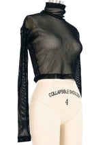 Romeo Gigli Black Fishnet Top Top arcadeshops.com