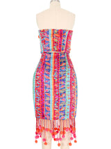 Pom Pom Embellished Bustier Ensemble Suit arcadeshops.com