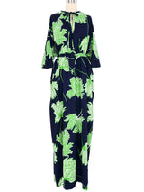 Lanvin Graphic Floral Caftan Dress arcadeshops.com